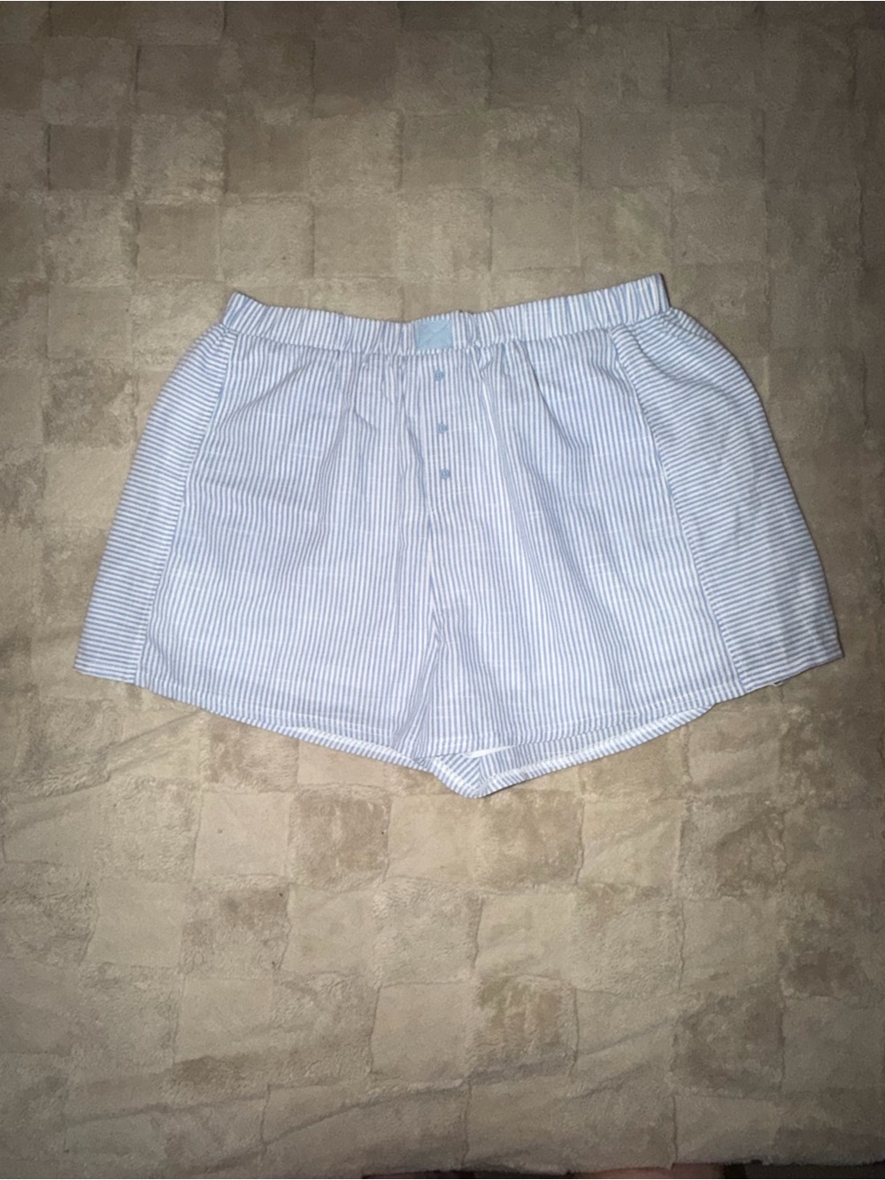 Women’s Light Blue Striped Boxer Shorts - Soft Everyday Comfort